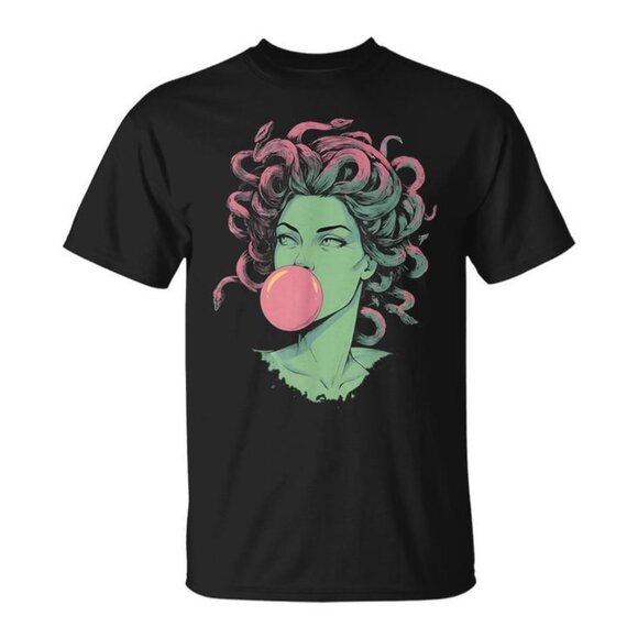 Posh M Other - Medusa Bubblegum Mythological Snake Hair Goddess Feminist T-Shirt 141